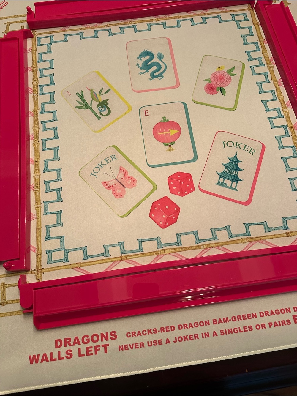 Mahjong Classic Home mat and dark pink racks NEW - Picture 6 of 11